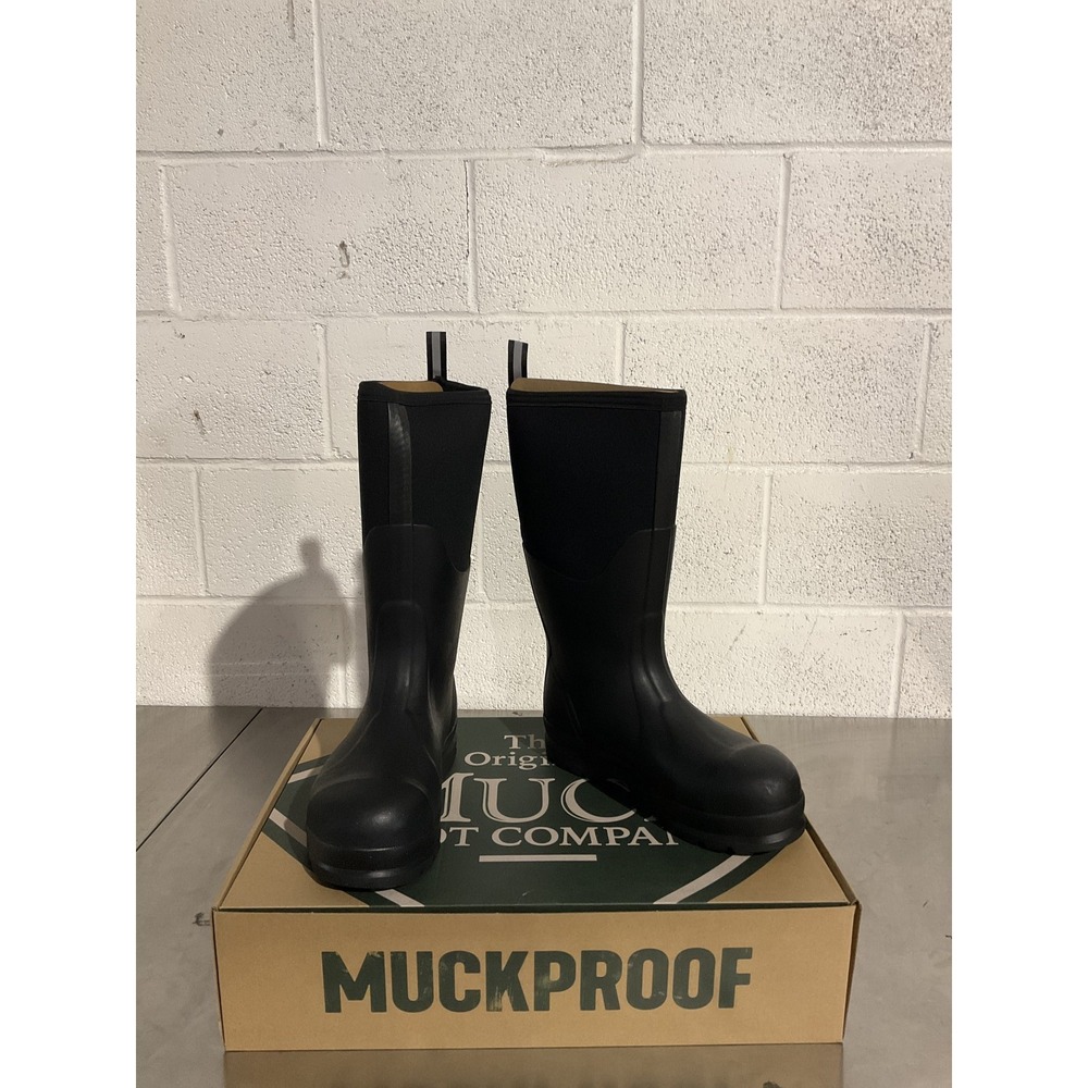 Muck Boot Chore Classic Steel Toe Tall Work Boots Mens 10 Black CH5000A